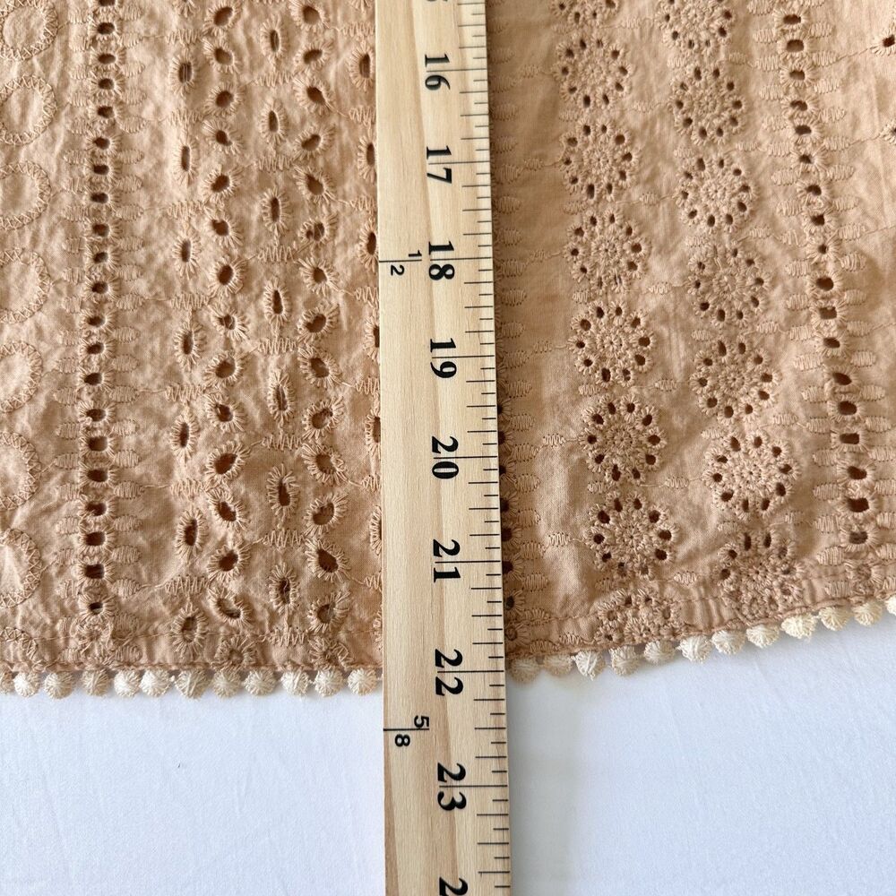 Joie Eyelet Lace Tank Top Beige XS Boho Crochet Trim 100% Cotton - Picture 6 of 7